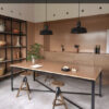 Pared revestida con cuarzo Silestone Arcilla Red