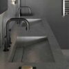 Fregadero integrado de porcelánico en el baño Dekton Vera