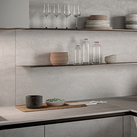 revestimiento frente encimera cocina salpicadero Laminam Pietra Di Savoia Perla