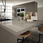 barra americana de cocina Silestone Rougui