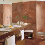 encimera de baño y pared Mármol Rojo Alicante