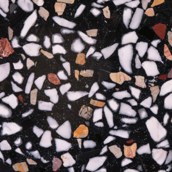 un primer plano de terrazzo negro Pisani