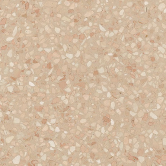 primer plano de Terrazo Brera con fondo beige, crema y rosa