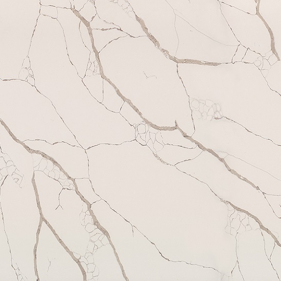 primer plano del cuarzo Technistone Crystal Calacatta Sylva
