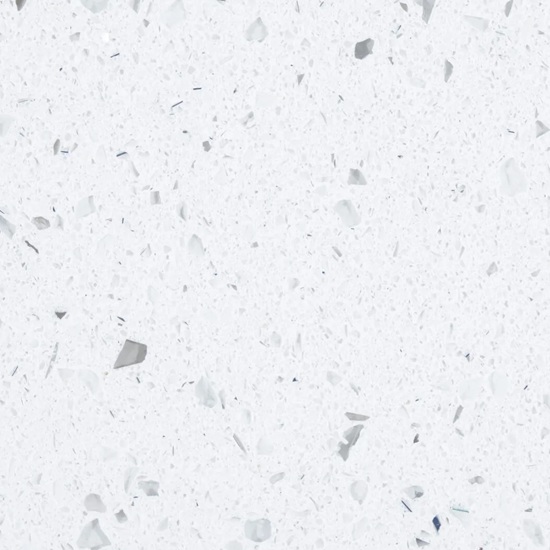 primer plano del cuarzo Topzstone Blanco Galaxia