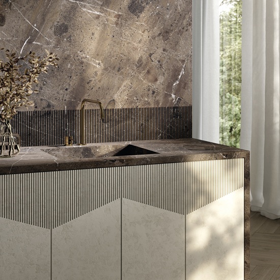 encimera de cocina Sapienstone Breccia Imperiale