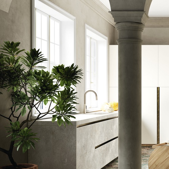 encimera y cascada Sapienstone Platinum White