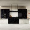 cocina blanca y negra Sapienstone Dark Marquina