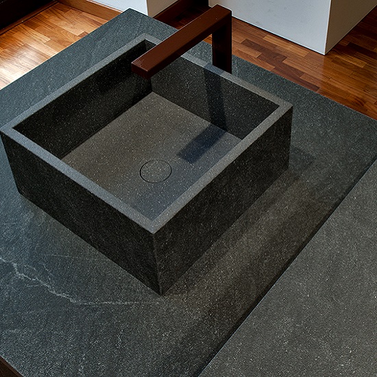 fregadero Laminam Porfido Marrone