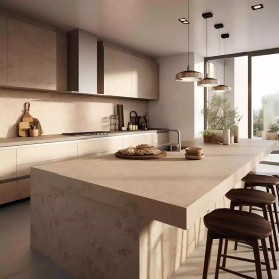 encimera Laminam Terra Di Matera en una cocina