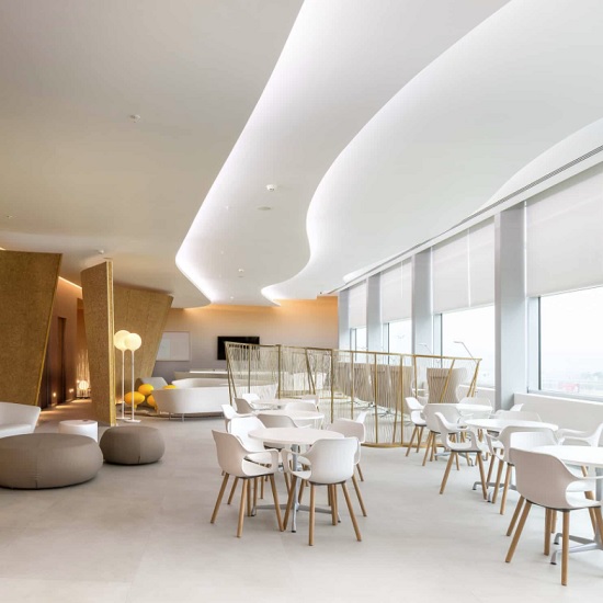 superficie porcelanica para hotel Laminam Calce Grigio