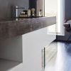 encimera con inglete Laminam Fokos Piombo