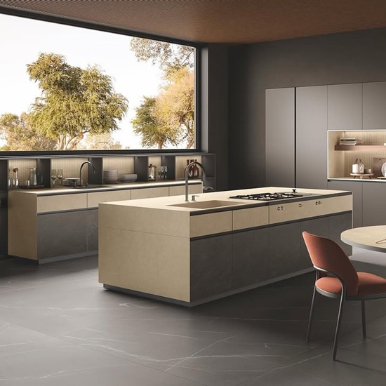 isla cocina Laminam Pelle Gemini