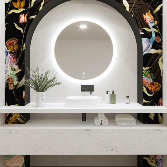 Lavabo Krion Bianco Cloud Porcelanosa aspecto mármol blanco