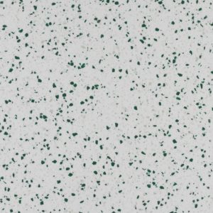 primer plano de Krion Vetro terrazo blacno y verde