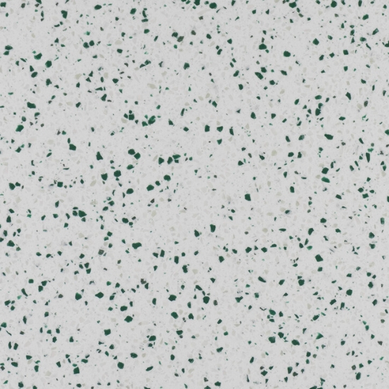 primer plano de Krion Vetro terrazo blacno y verde