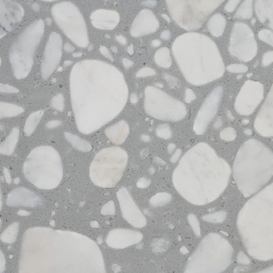 primer plano del terrazo Palladio Griso