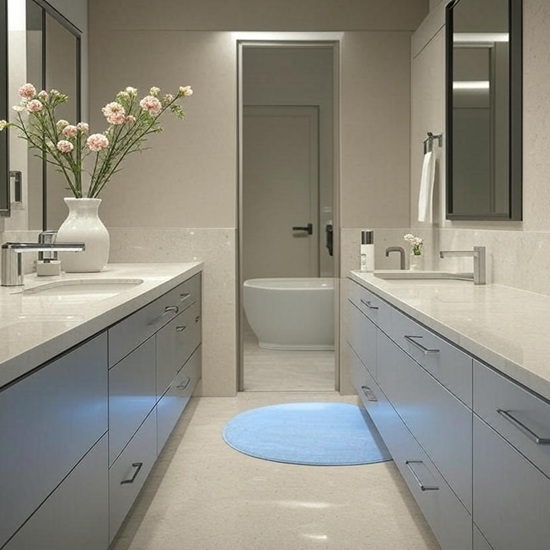 encimeras Terrazo beige claro con veta blanca Tibet