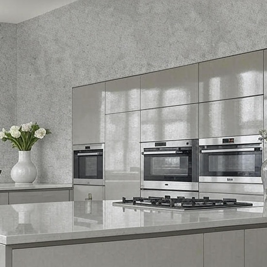 cocina terrazo beige con motas Terrazo Mimosa