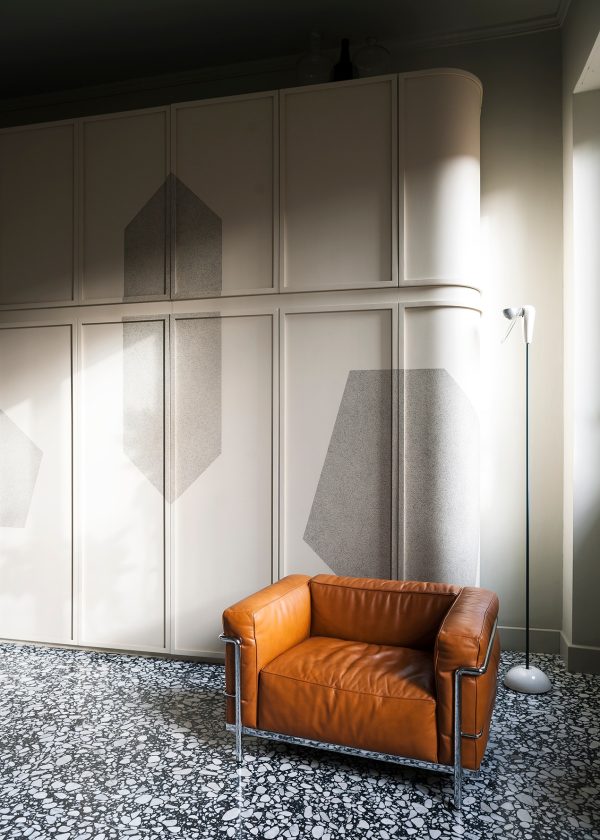 azulejos Terrazo blanco y negro Palladio Moro