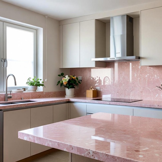 encimera cocina terrazo Rosa Del Garda