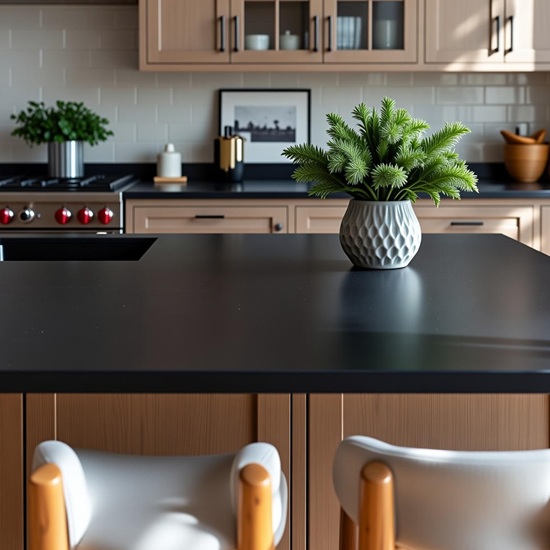 isla Ascale Super Black cocina tradicional