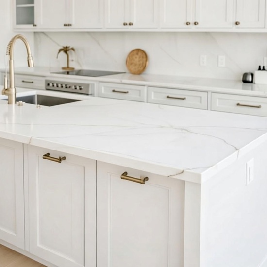 cocina blanca Ascale Torano Oro