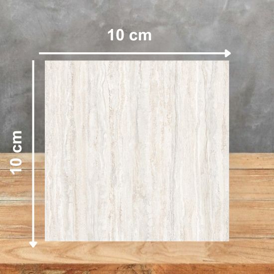 Muestra de 10 cm de encimera Arklam Nativa White Natural 12 mm para evaluación en Málaga.