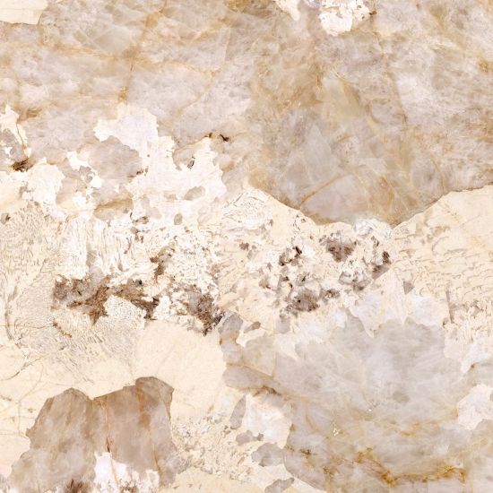 Textura detallada de superficie sinterizada Arklam Patagonia Gold con patrones dorados para encimeras en Málaga.