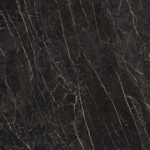 Textura close-up de encimera Neolith Black Obsession Málaga, acabado negro con vetas doradas intensas.