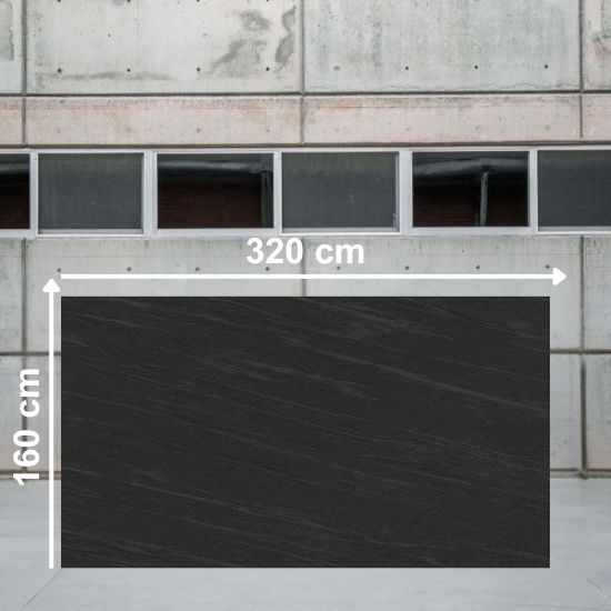 Losa grande de 320x160 cm de encimera Neolith Ignea, material duradero sintered stone para instalaciones en Málaga