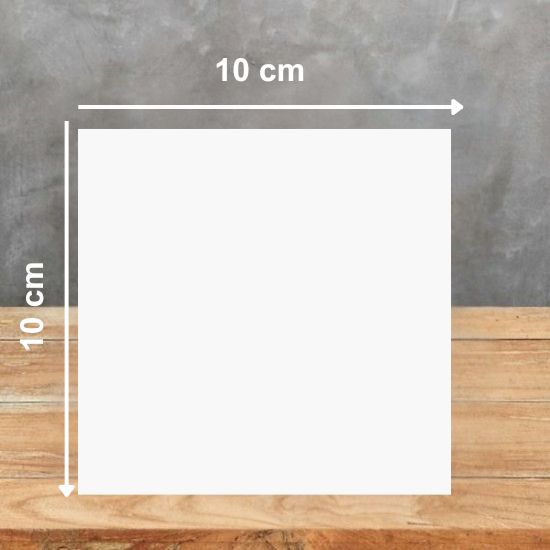 Muestra 10x10 cm de Blaker Blanco Sólido blanca uniforme sobre fondo gris.