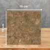 Muestra 10x10 cm de Mármol Marrón Alhambra marrón con vetas sutiles sobre fondo gris.