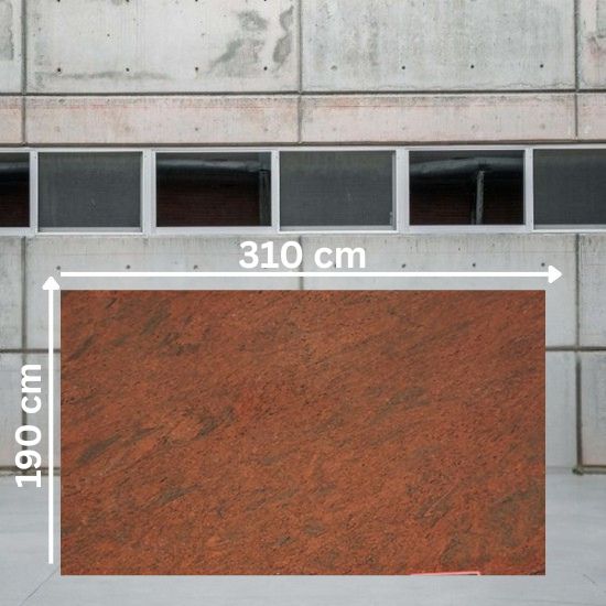 o Rojo Multicolor de 310 x 190 cm en rojo con vetas oscuras