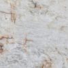 Cuarcita Cristalo traslúcida detalle textura blanca cristalina con vetas doradas
