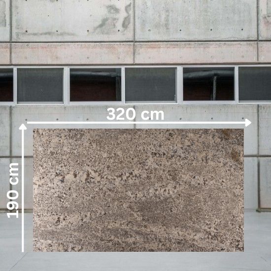 Placa jumbo 320x190 cm granito White Evolution
