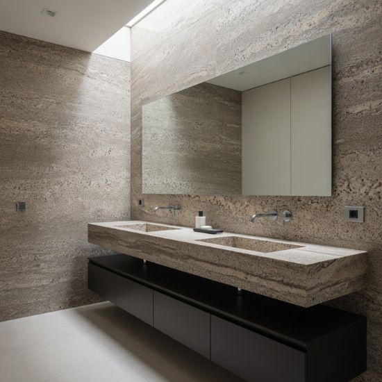 Mueble de baño doble con encimera granito White Evolution