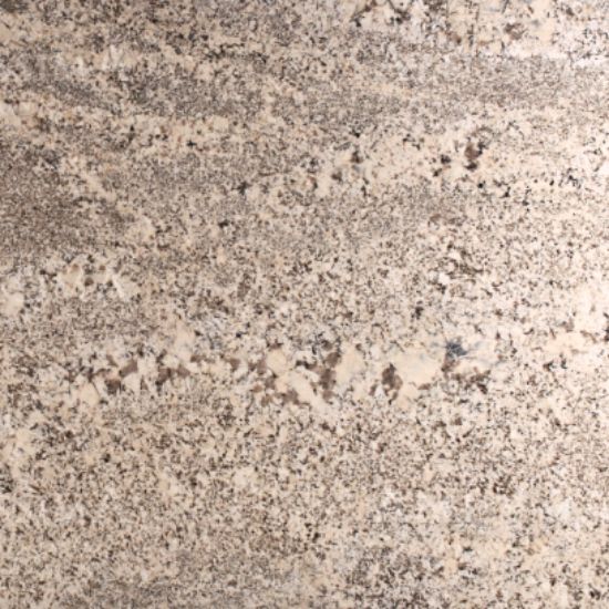 Granito White Evolution detalle textura beige con motas grises y negras