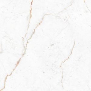 Textura macro de porcelánico Techlam Alhambra blanco con vetas doradas y cobrizas