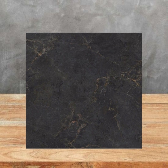 Muestra 10x10 cm Techlam Cosmopolitan Black negro con vetas dorada