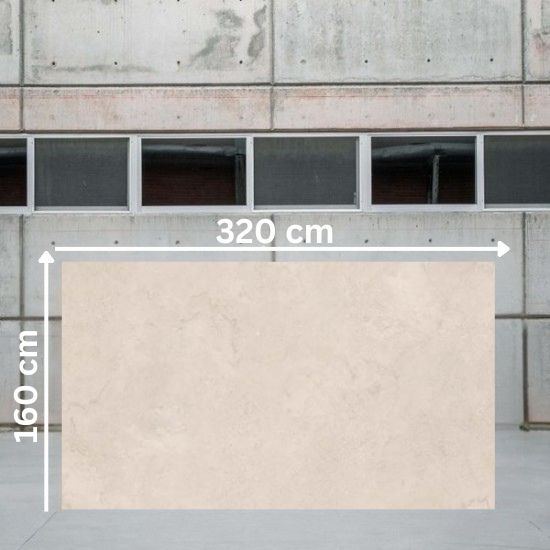 Losa jumbo 320 x 160 cm de porcelánico Techlam Salina Cream
