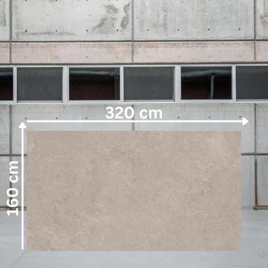sa jumbo 320 x 160 cm de porcelánico Techlam Salina Taupe