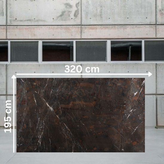 Placa jumbo 320x195 cm cuarcita Terra Goiana negra