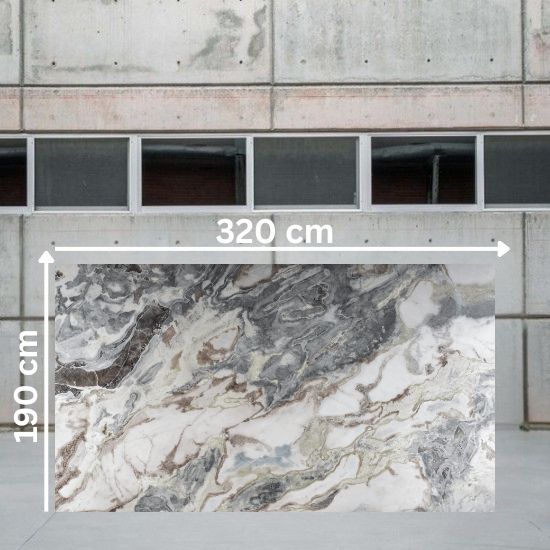 Placa jumbo 320x190 cm cuarcita Terra Opalo