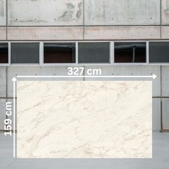Placa jumbo ÉCLOS Landr 327x159 cm mármol crema con vetas marrones