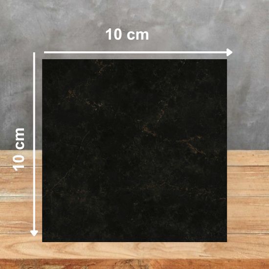 Muestra 10x10 cm ÉCLOS Phantome negro profundo con vetas doradas y bronce