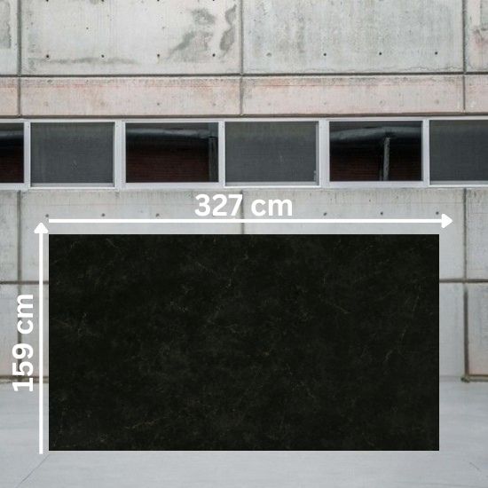 Placa jumbo ÉCLOS Phantome 327x159 cm negro con vetas doradas