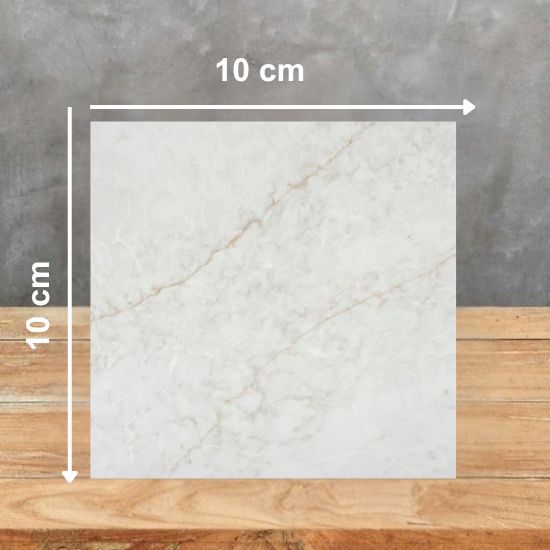 Muestra 10x10 cm ÉCLOS Vancor blanco con vetas beige sutiles