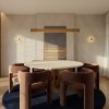 Mesa de comedor redonda con superficie ÉCLOS Vancor blanco en comedor moderno