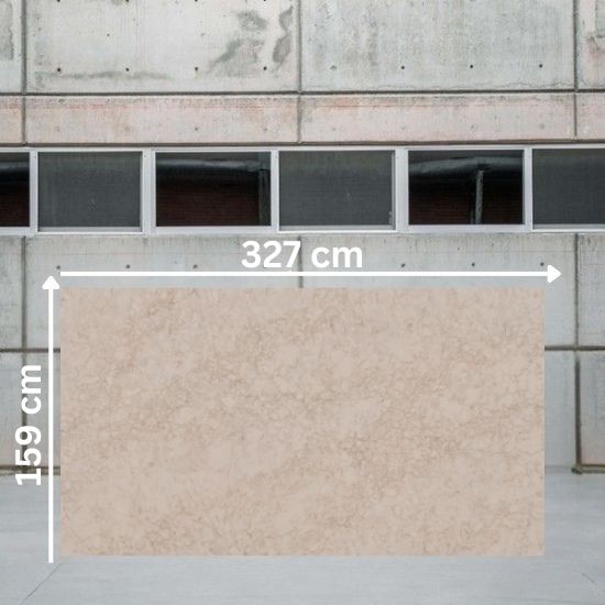 Placa jumbo ÉCLOS Veilr 327x159 cm crema beige con vetas nubosas